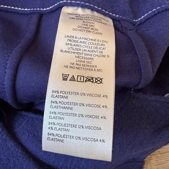 NWT Anthropologie Maeve Colette Brushed Knit Cropped Wide Leg Pants Navy 27 - Picture 7 of 12